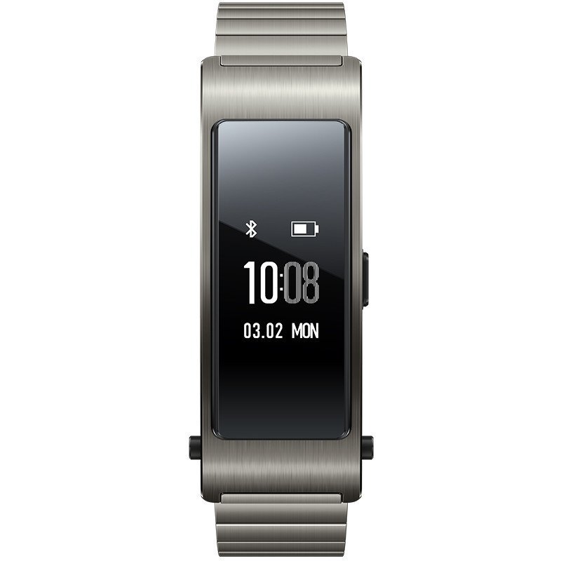 HUAWEI华为Talkband B3智能手环时尚版(钛金灰运动手环手表腕带 蓝牙通话 计步器 B3 金属时尚版现货