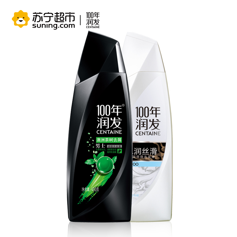 400g100年男士茶树去屑洗发露+400g水润洗发露(盒)