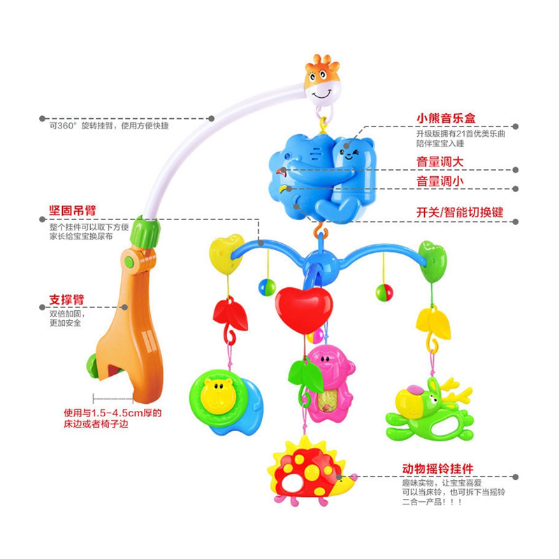 仙邦宝贝(Simbable kidz)节能音乐床头铃 3026 音乐旋转床铃摇铃床挂新生儿礼盒0-6个月 儿童玩具高清大图