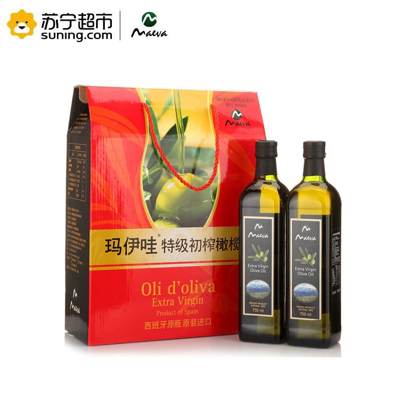 玛伊哇(Maeva)特级初榨橄榄油经济礼盒750ml*2