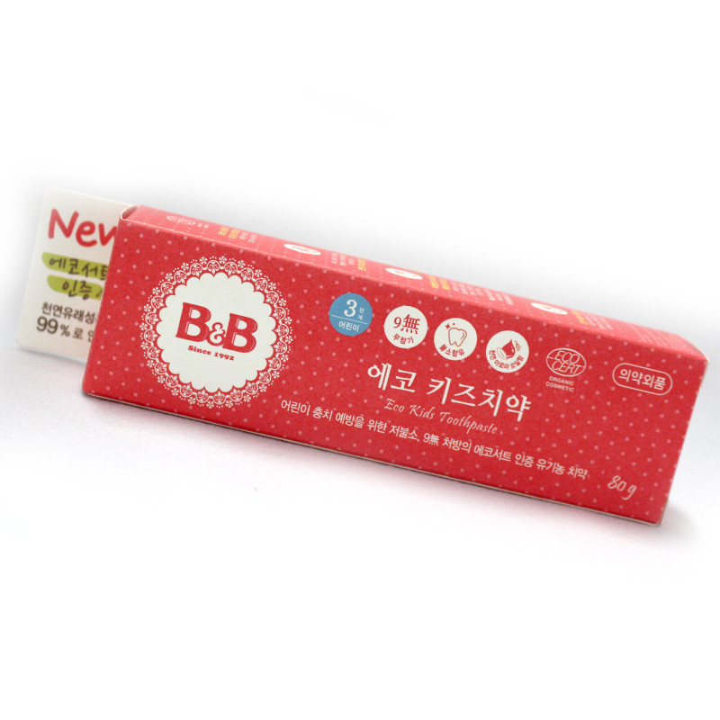 韩国原装进口保宁 B&B 儿童口腔清洁牙膏啫喱 4岁以上80g