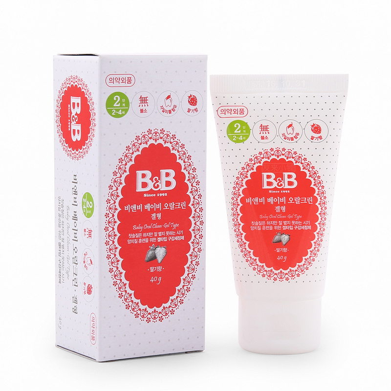 保宁BB幼儿可吞咽牙膏啫喱40g(草莓味,2-4岁)