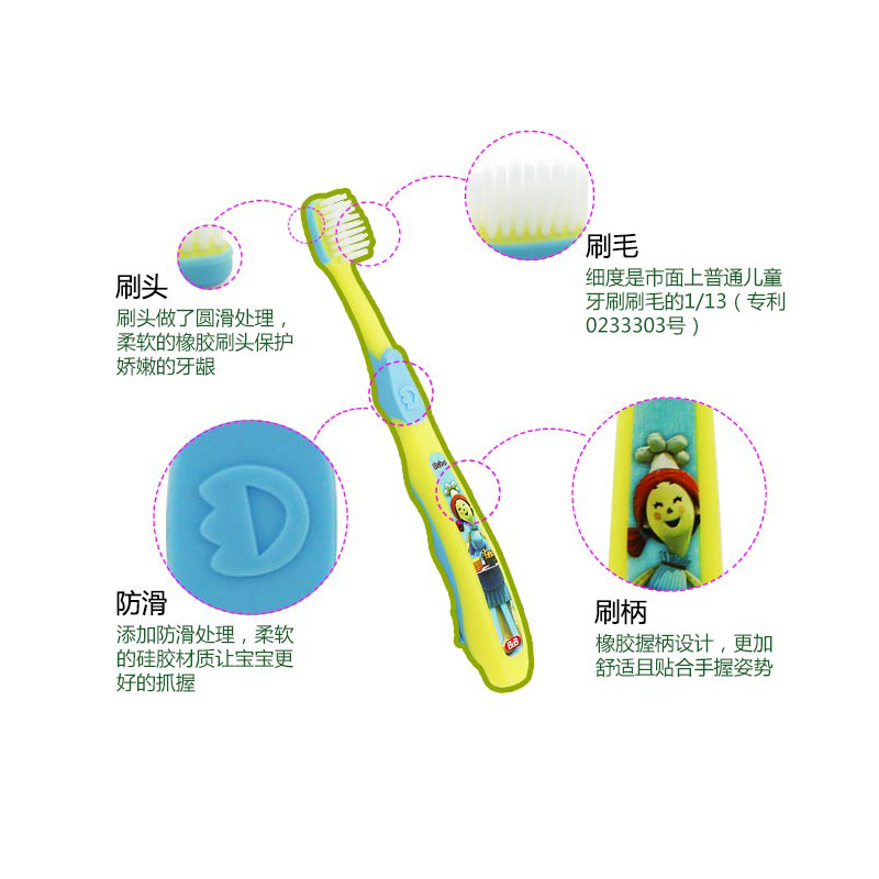韩国进口保宁BB儿童牙刷(3阶段8岁以上)软毛健牙护齿牙刷