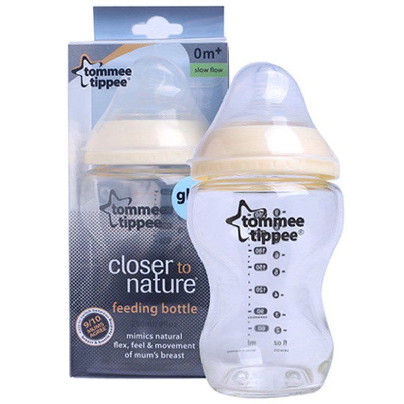 汤美天地 Tommee Tippee “母乳自然”防胀气玻璃奶瓶260ML/9oz图片