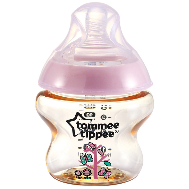汤美天地Tommee Tippee “母乳自然”PESU印花奶瓶5oz/150ml-粉色
