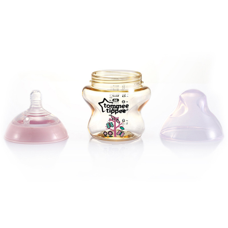 汤美天地Tommee Tippee “母乳自然”PESU印花奶瓶5oz/150ml-粉色