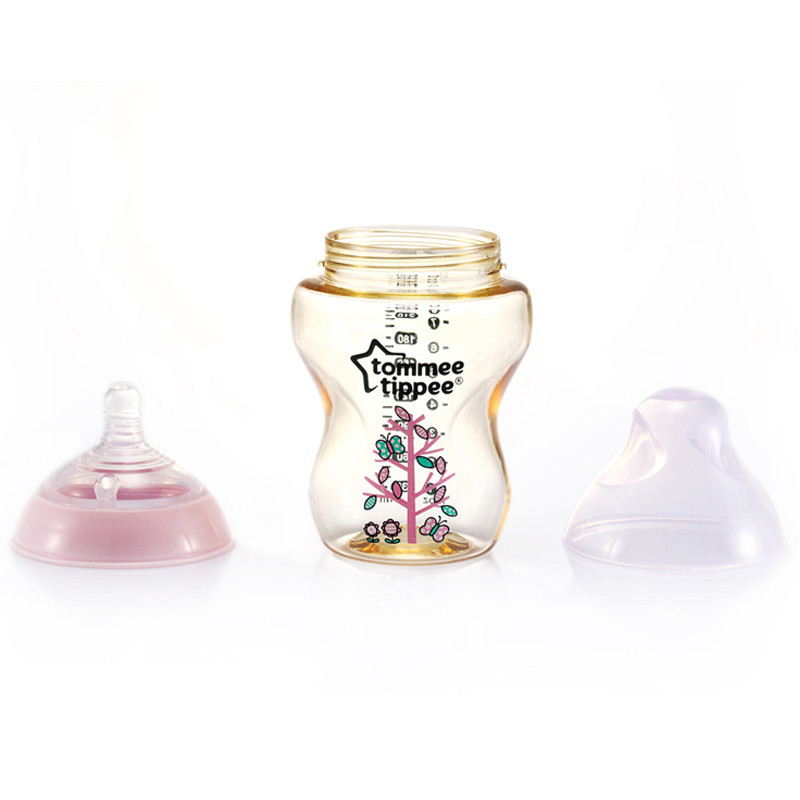 汤美天地Tommee Tippee“母乳自然”PESU印花奶瓶9oz/260ml-粉色