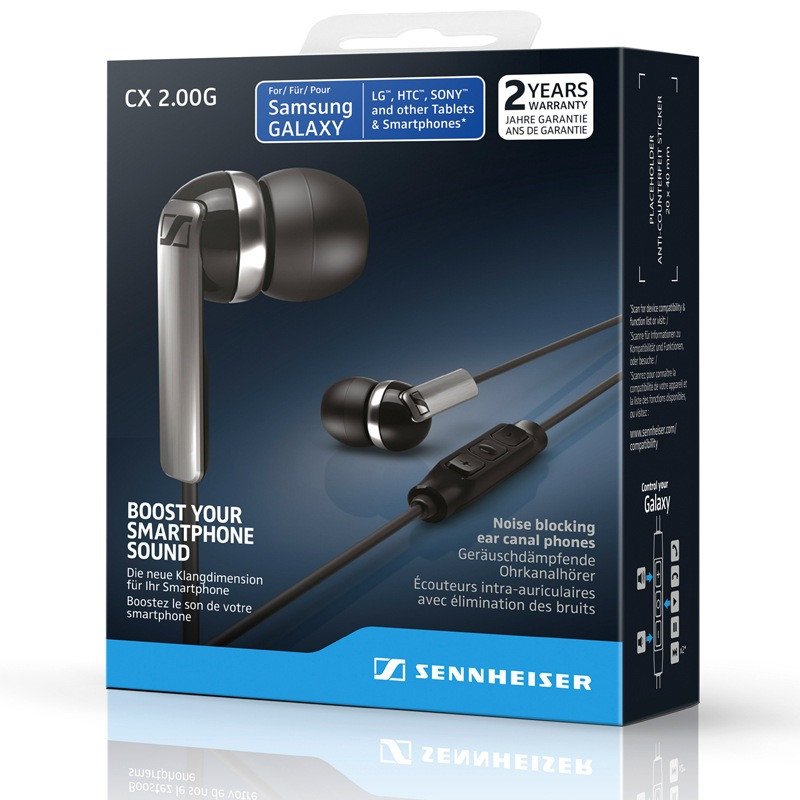 森海塞尔(Sennheiser) CX2.00i black 入耳式通话耳机 手机耳机 黑色 苹果版