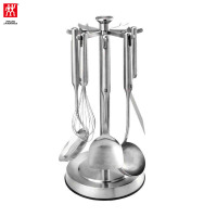 双立人(zwilling)Pure不锈钢旋转炊具6件锅铲汤勺打蛋器漏勺套装37540-001