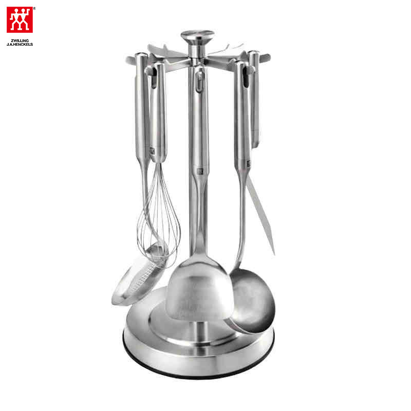 双立人(zwilling)Pure不锈钢旋转炊具6件锅铲汤勺打蛋器漏勺套装37540-001