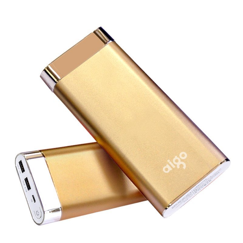 aigo 爱国者 L200 双USB输出 20000毫安 金色 金属机身 通用便携移动电源/充电宝