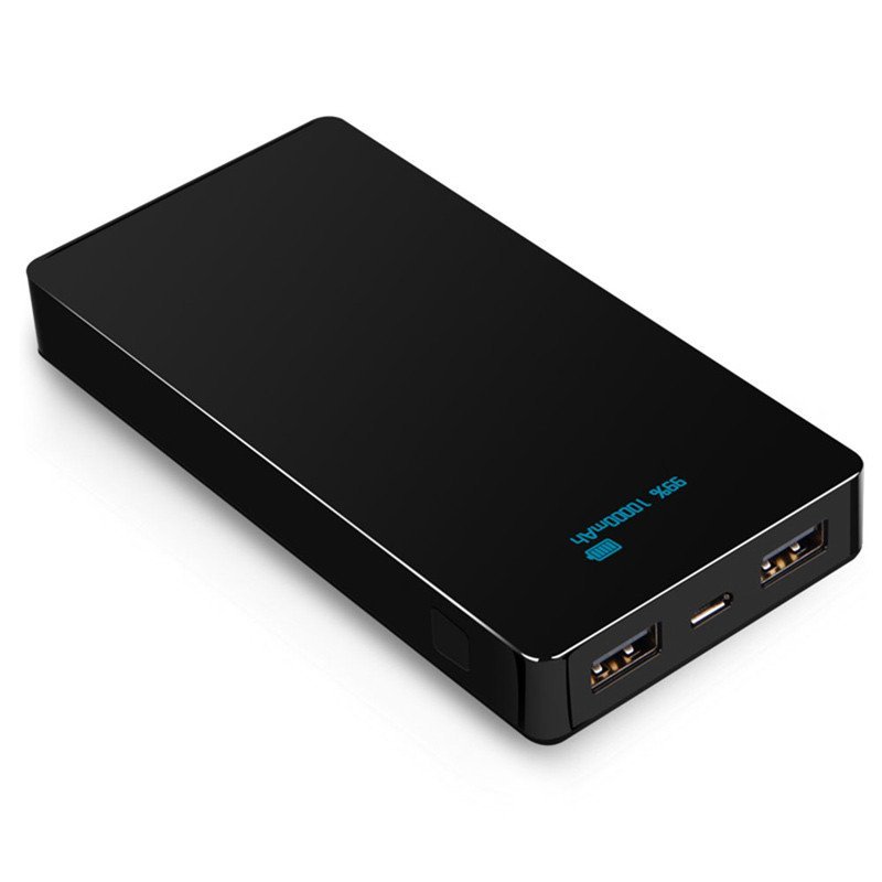 爱国者(aigo)智能屏显移动电源PX100 双USB充电宝 黑色