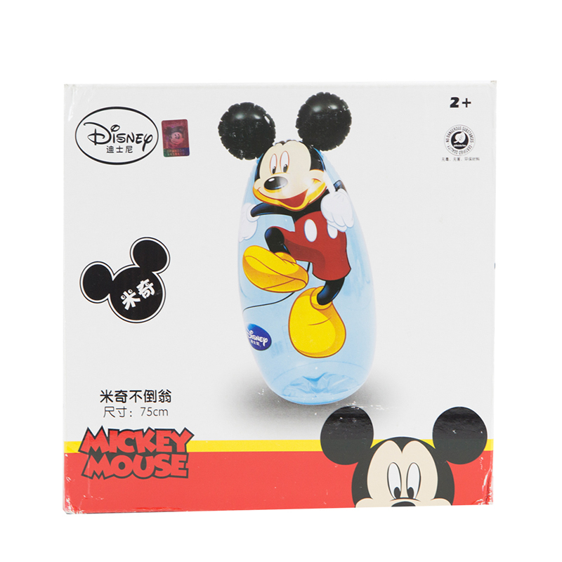 吉龙JL 充气3D中号不倒翁75CM迪士尼系列 米奇 157215儿童充气玩具 礼物