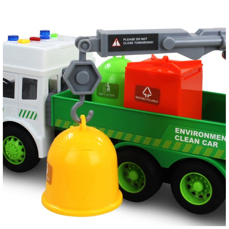 乐飞(LEFEI)音乐环卫车系列 2882会讲故事的环保清洁车中号 宝宝益智模型玩具 儿童玩具汽车3-6岁图片