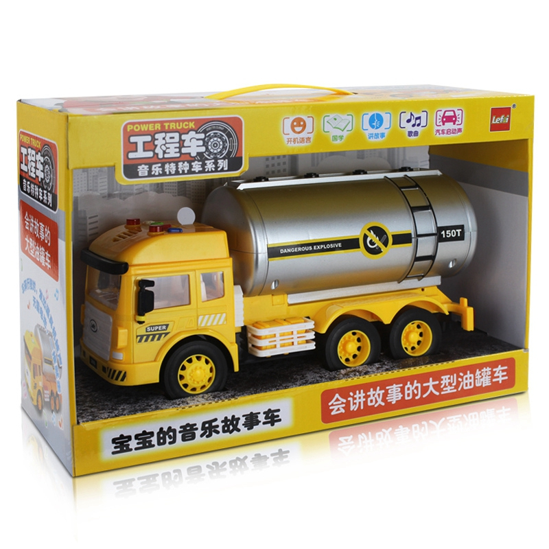 乐飞(LEFEI)音乐特种车系列 2886会讲故事的大型油罐车 中号惯性益智玩具 模型玩具汽车3-6岁