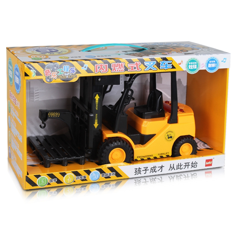乐飞（LEFEI）音乐工程车系列 5883内燃式叉车 儿童惯性工程运输车 益智玩具汽车男孩3-6岁