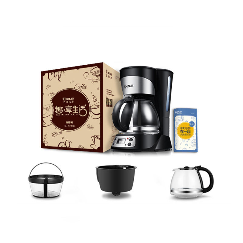 Donlim/东菱 DL-KF300咖啡机家用全自动蒸汽电热水壶煮茶器黑茶