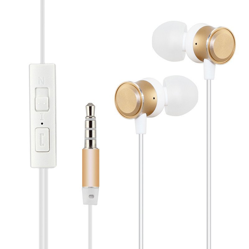 罗凡尼V3 手机音乐耳机入耳式线控耳机 立体声环绕重低音耳机 通用型耳机 银色