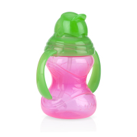 努比Nuby咔嗒双耳弹跳吸管杯水杯水壶10304(颜色随机)240ml