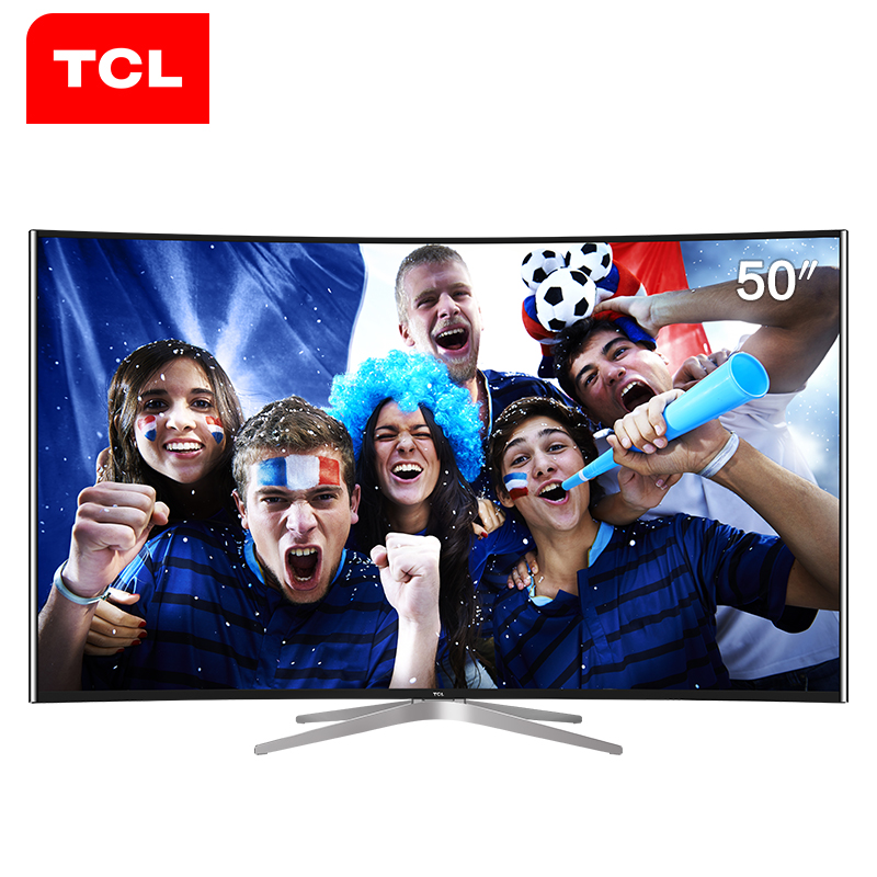 TCL L50C1-CUD 50英寸 4K曲面 全生态HDR 高色域 64位十四核安卓智能电视机(黑色)