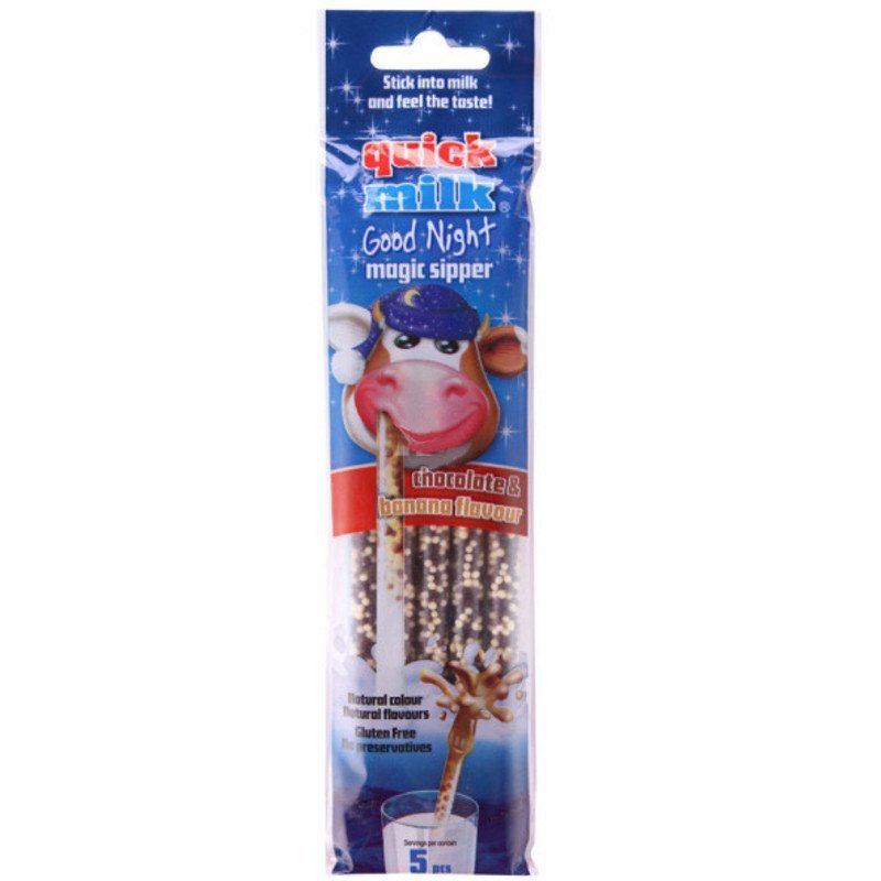 quickmilk/快妙 巧克力香蕉味颗粒糖(巧克力香蕉味魔力吸管) 30g/袋(5*6g)/包 匈牙利进口