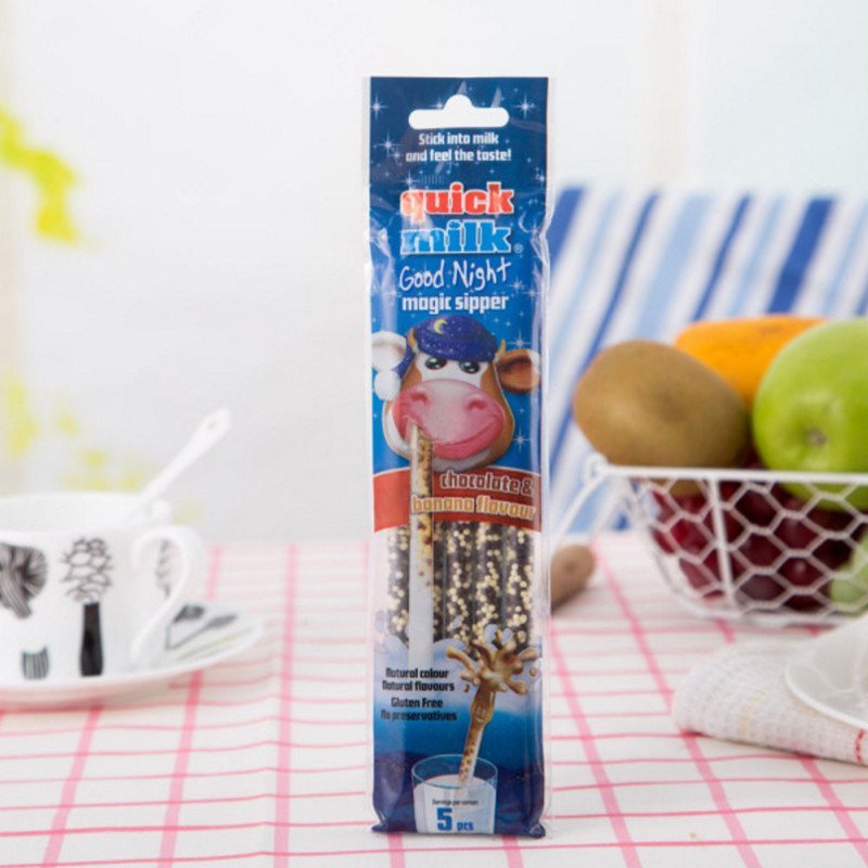 quickmilk/快妙 巧克力香蕉味颗粒糖(巧克力香蕉味魔力吸管) 30g/袋(5*6g)/包 匈牙利进口