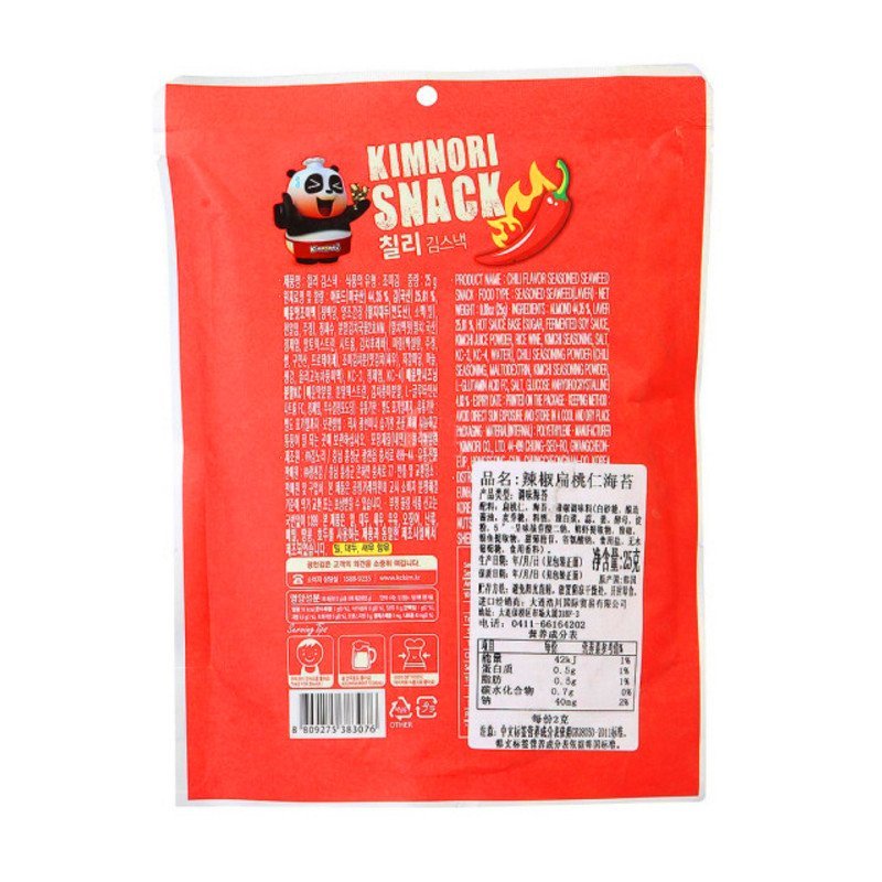 KIMNORI辣味扁桃仁海苔25g 韩国进口韩国进口海味即食 海苔 进口休闲零食 酥脆鲜美