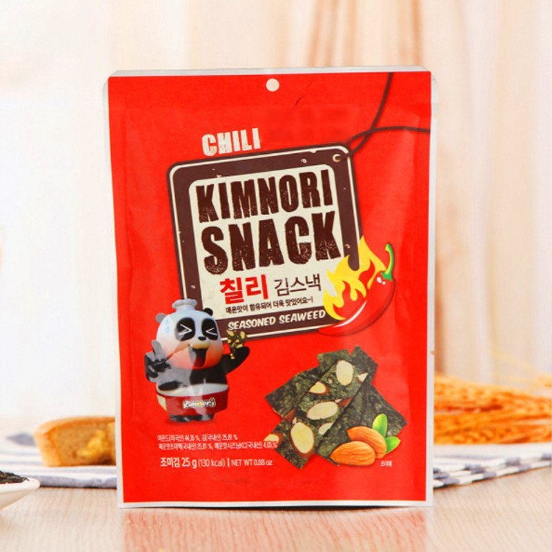 KIMNORI辣味扁桃仁海苔25g 韩国进口韩国进口海味即食 海苔 进口休闲零食 酥脆鲜美
