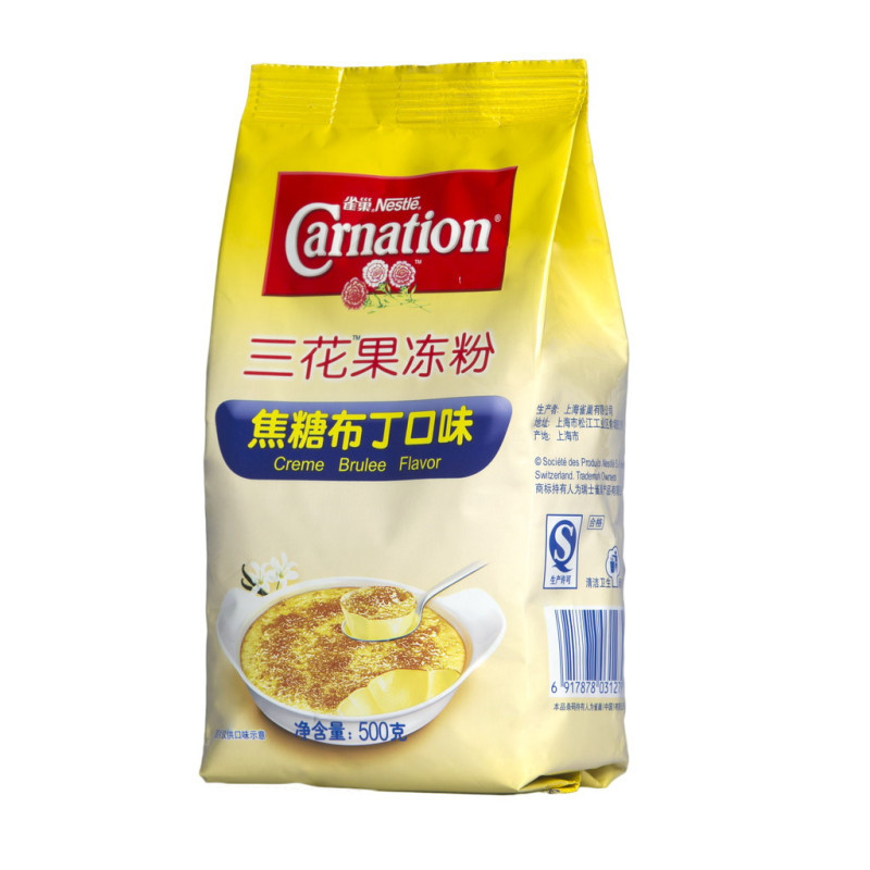 [苏宁超市]雀巢 三花果冻粉焦糖布丁口味500g