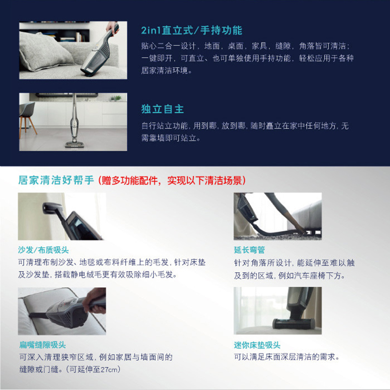 伊莱克斯(Electrolux)吸尘器ZB3113AK 立式无线吸尘器 大吸力强力锂电 家用车载吸尘器