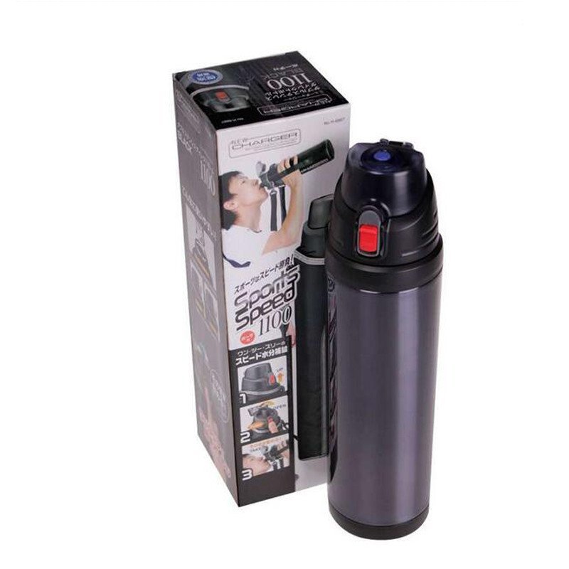 力巴铁大容量户外运动水壶保温壶 1100ml 黑色