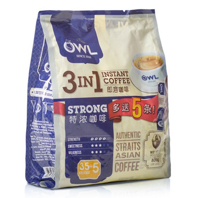 OWL猫头鹰三合一特浓咖啡800g袋装新品