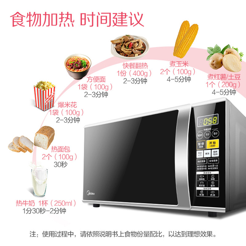 美的 (Midea)微波炉 M1-L236C 23L 光波烧烤 800W 微波炉