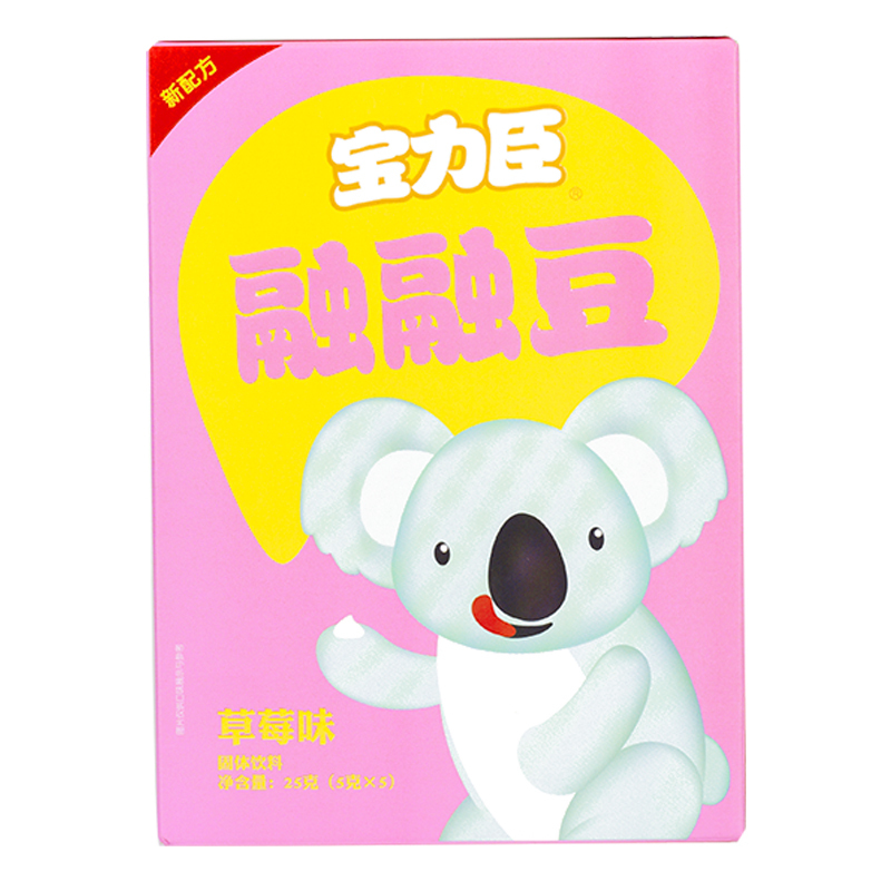 宝力臣融融豆草莓味25克 宝宝辅食零食溶豆 点心 盒装