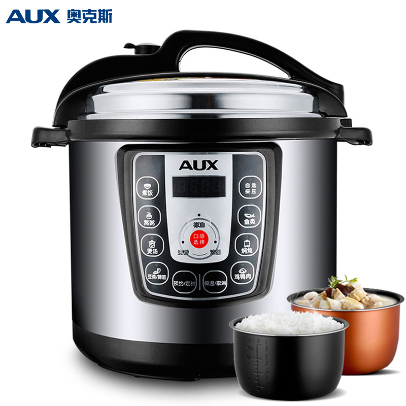 奥克斯(AUX) YB501S 电压力锅智能 5L高压锅饭煲 双胆压力锅