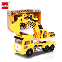 乐飞(LEFEI)音乐工程车系列 9883大型挖掘机 惯性挖土机大号 益智玩具汽车 儿童玩具工程运输车3-6岁