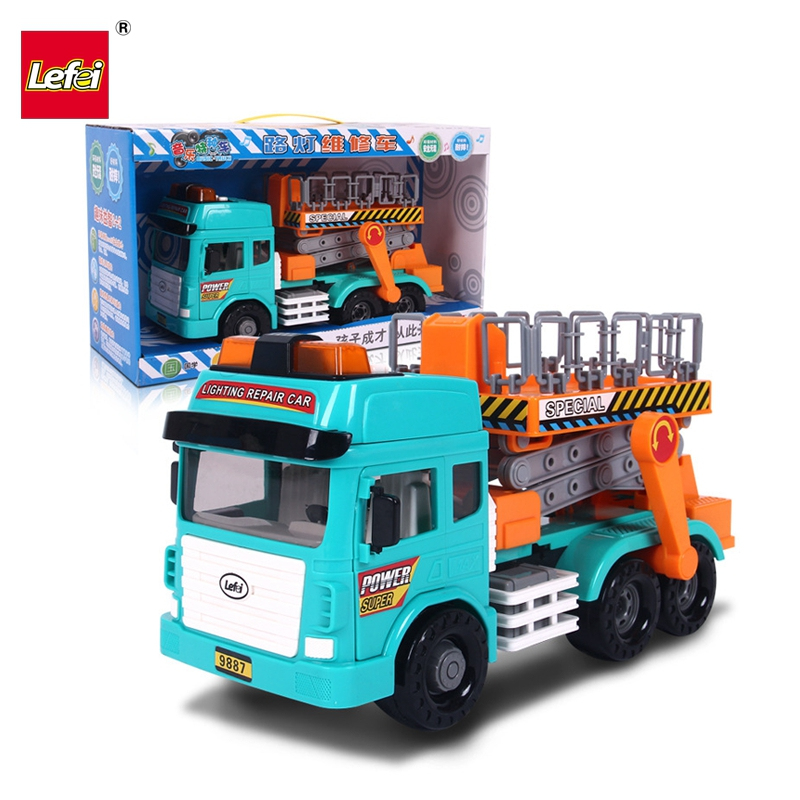 乐飞(LEFEI)音乐特种车系列 9887路灯维修车 大号登高车益智模型 男孩工程运输车 儿童玩具汽车3-6岁