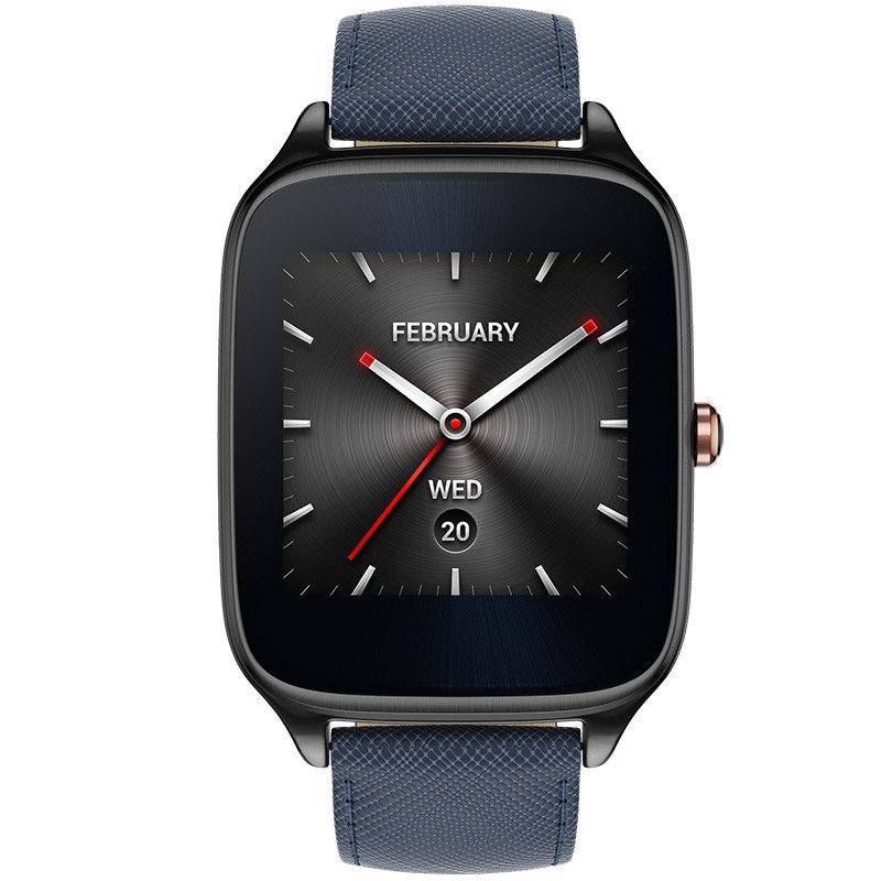 华硕ASUS 智能手表 ZenWatch2海军蓝(黑表盘+蓝色皮革表带)