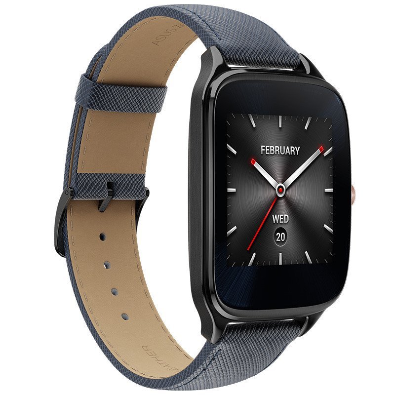 华硕ASUS 智能手表 ZenWatch2海军蓝(黑表盘+蓝色皮革表带)