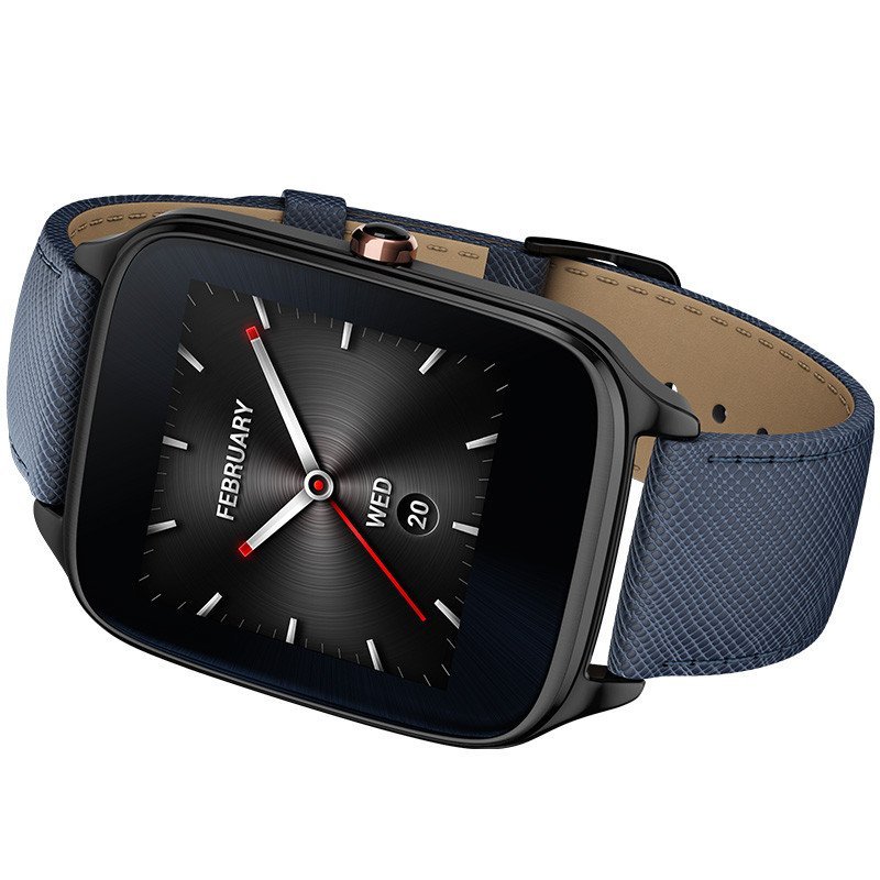 华硕ASUS 智能手表 ZenWatch2海军蓝(黑表盘+蓝色皮革表带)