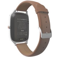 华硕ASUS 智能手表ZenWatch2温暖银(银表盘+驼色皮革表带)