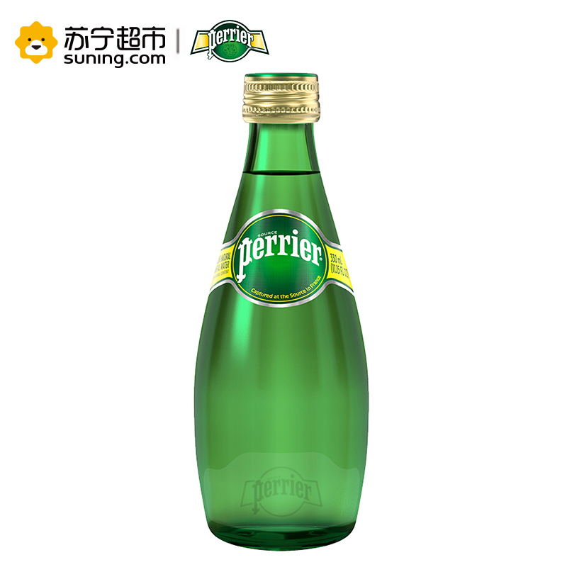 法国 巴黎水perrier 含气天然矿泉水 原味330ml*24