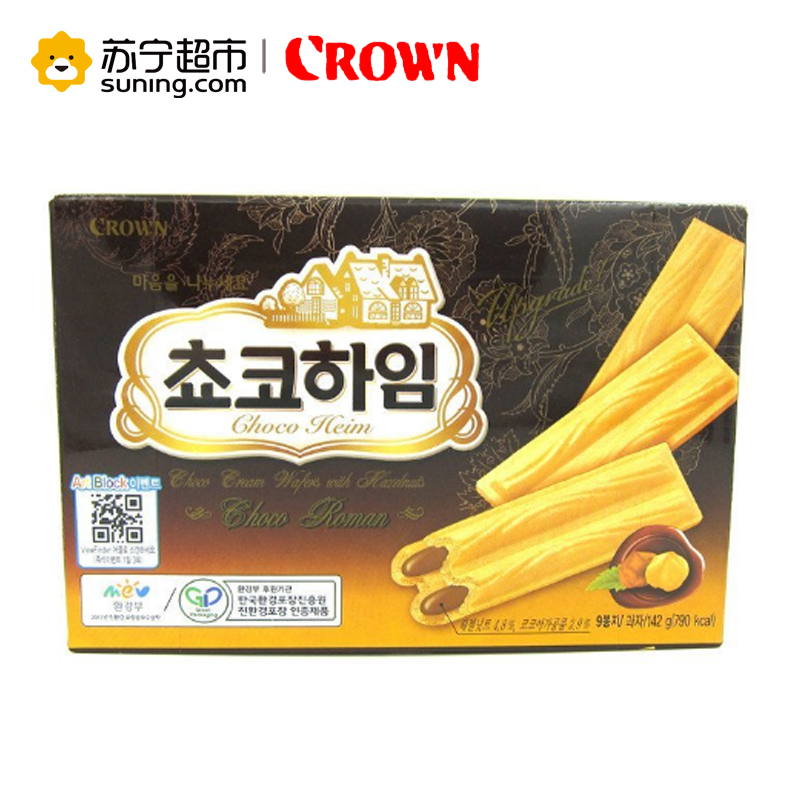 可来运巧克力夹心威化饼干142g