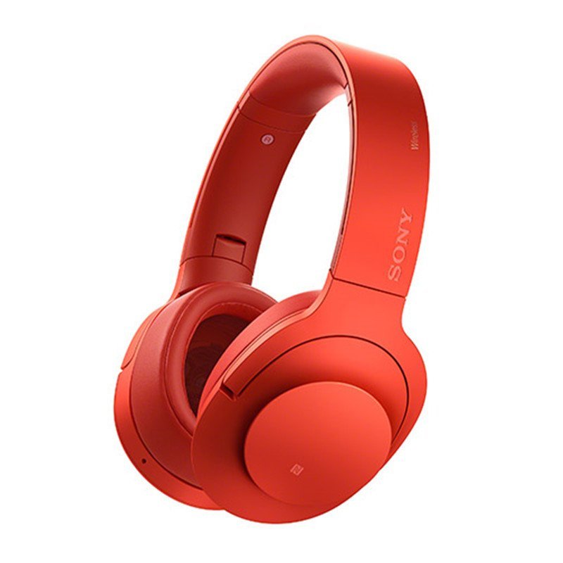 索尼(SONY)无线降噪立体声耳机MDR-100ABN(朱砂红色) 可折叠头戴式降噪NFC蓝牙耳机