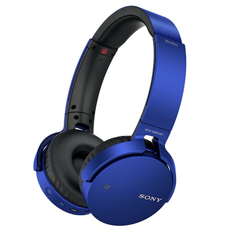 索尼(SONY)重低音无线立体声耳机MDR-XB650BT(蓝色) 头戴式旋转轴设计 NFC 蓝牙耳机高清大图