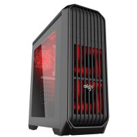 爱国者(aigo)星舰标准版电脑机箱黑色含电源(USB3.0/半侧透/音频HD/支持水冷)