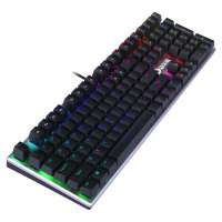 达尔优(dare-u)108键机械幻彩版 RGB红轴 有线台式机笔记本电脑办公 吃鸡游戏键盘 背光机械键盘