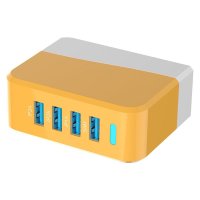 美逸(MEIYI) 青春版 MY-501墙插式4口USB充电插头 黄色