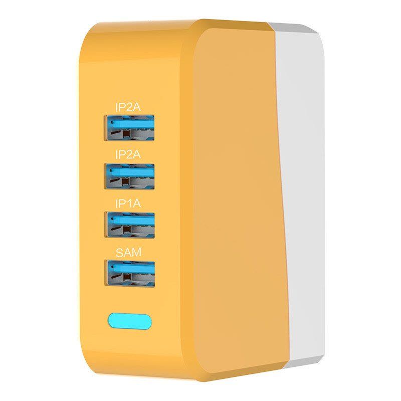 美逸(MEIYI) 青春版 MY-501墙插式4口USB充电插头 黄色图片