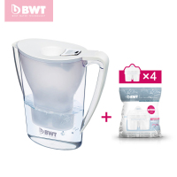 德国原装进口BWT家用直饮净水壶滤水壶净水器2.7升一壶四芯 白色